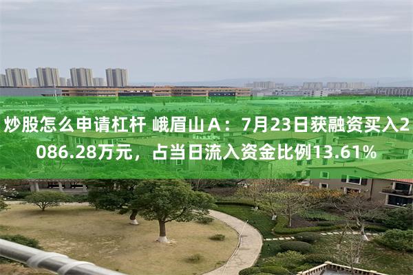 炒股怎么申请杠杆 峨眉山Ａ：7月23日获融资买入2086.28万元，占当日流入资金比例13.61%