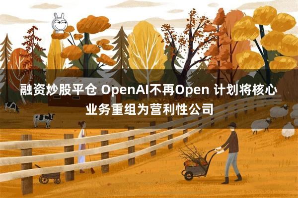 融资炒股平仓 OpenAI不再Open 计划将核心业务重组为营利性公司