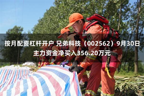 按月配资杠杆开户 兄弟科技（002562）9月30日主力资金净买入356.20万元