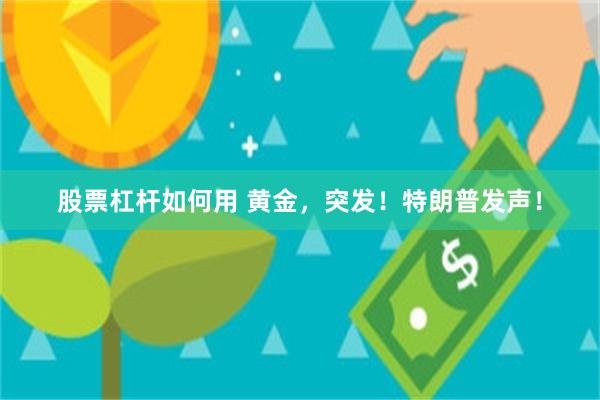 股票杠杆如何用 黄金，突发！特朗普发声！